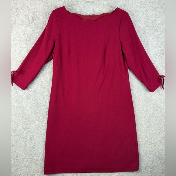 Talbots Dresses & Skirts - Talbots casual midi shift dress size 6 petite scallop neck bow sleeve preowned